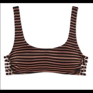 Black/Rosegold Metallic Bikini Top